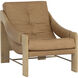 Rafferty Rustic Oak / Ludlow Sesame Leather Lounge Chair